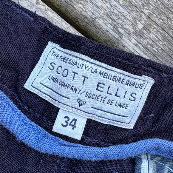 NWT Scott Ellis linen blend navy blue Casual Shorts size 34 - Picture 3 of 5